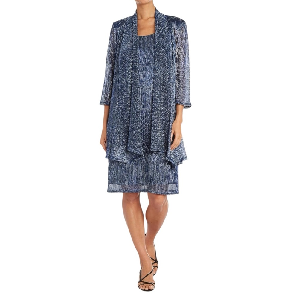 R & M Richards shimmer jacket party dress. Size 14